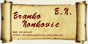 Branko Nonković vizit kartica